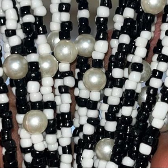 25 STRANDS Hand made Glass beads & tin STUNNING Boho Style Work of Art 1 CURTAIN - Picture 5 of 10